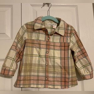 Zara button down plaid girls shirt
